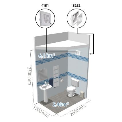 Dalap 41117 - Ventilateur axial à volet automatique 125 LV 12 22W/12V
