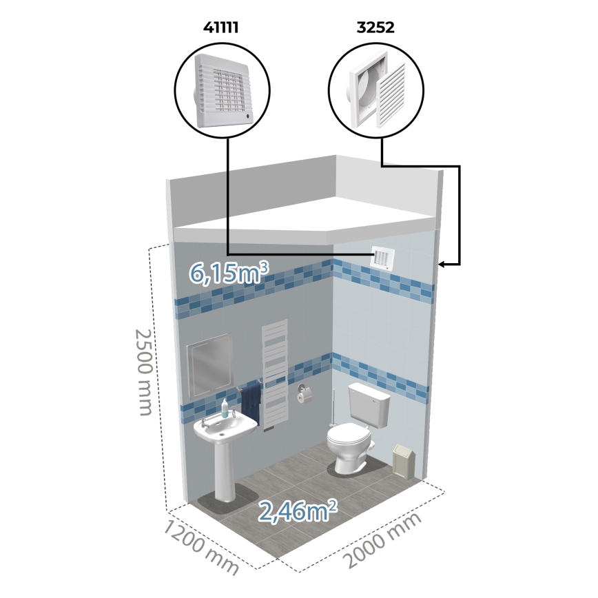 Dalap 41117 - Ventilateur axial à volet automatique 125 LV 12 22W/12V