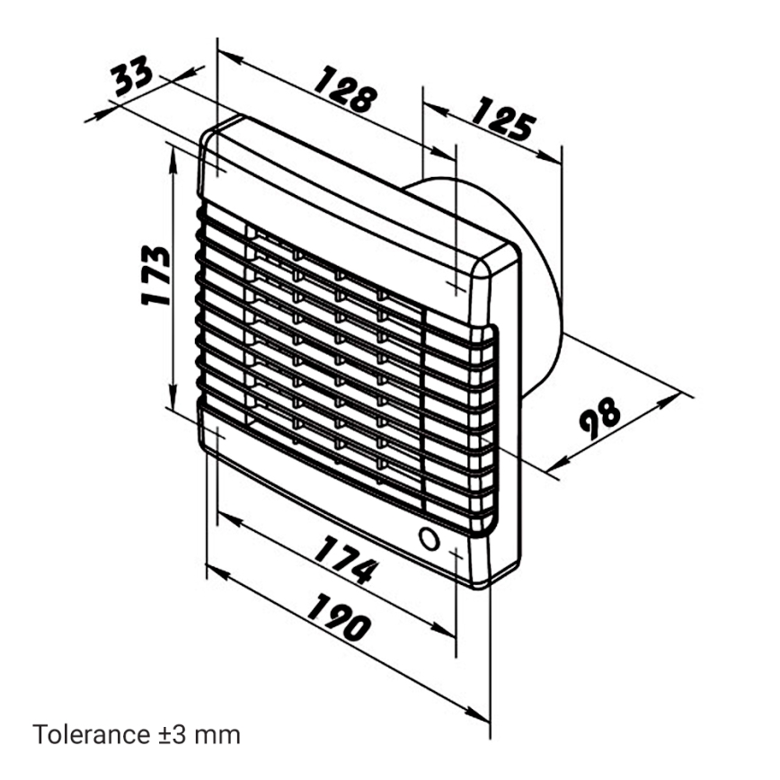 Dalap 41117 - Ventilateur axial à volet automatique 125 LV 12 22W/12V