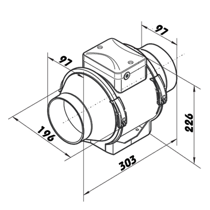 Dalap 8199 - Ventilateur axial AP PROFI 100 25W/230V
