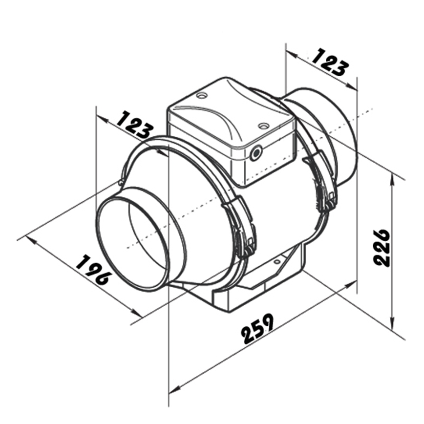 Dalap 8207 - Ventilateur axial AP PROFI 125 29W/230V