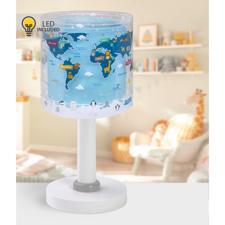 Dalber 40671 - Lampe LED pour enfant WORLD 1xG4/4W/230V bleue