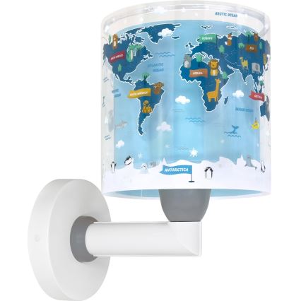 Dalber 40679 - Applique murale pour enfants WORLD 1xE27/15W/230V bleue