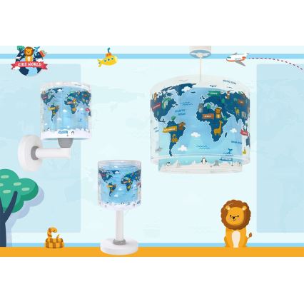 Dalber 40679 - Applique murale pour enfants WORLD 1xE27/15W/230V bleue