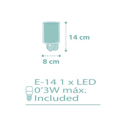 Dalber 41005H - Lampe LED à brancher DOTS 1xE14/0,3W/230V