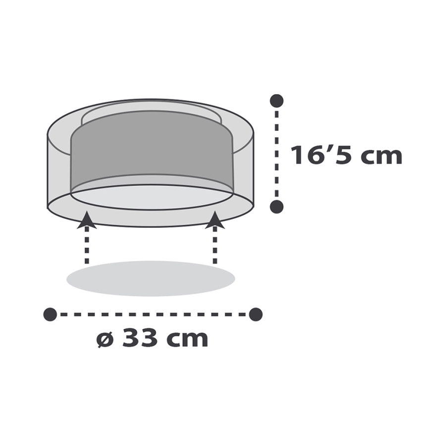 Dalber 41416E - Plafonnier enfant CLOUDS 2xE27/60W/230V gris