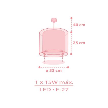 Dalber 41572S - Lustre pour enfant BABY TEDDY 1xE27/15W/230V rose