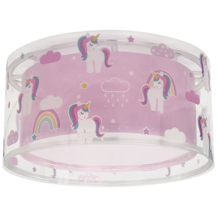 Dalber 41596 - Plafonnier enfant UNICORNS 2xE27/60W/230V