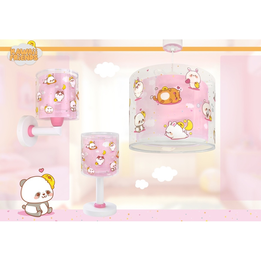 Dalber 41762S - Lustre pour enfants KAWAII FRIENDS 1xE27/15W/230V rose