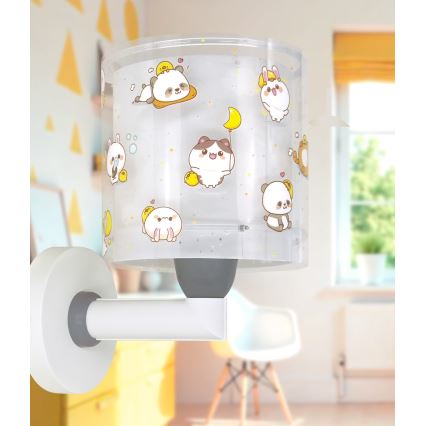Dalber 41769E - Lampe murale pour enfant KAWAII FRIENDS 1xE27/15W/230V grise