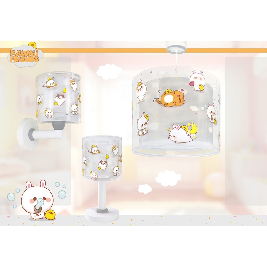 Dalber 41769E - Lampe murale pour enfant KAWAII FRIENDS 1xE27/15W/230V grise
