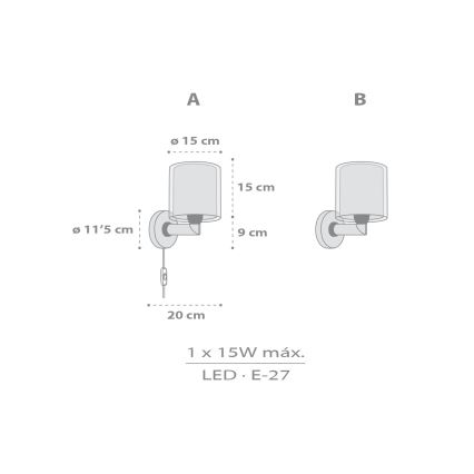 Dalber 41769E - Lampe murale pour enfant KAWAII FRIENDS 1xE27/15W/230V grise