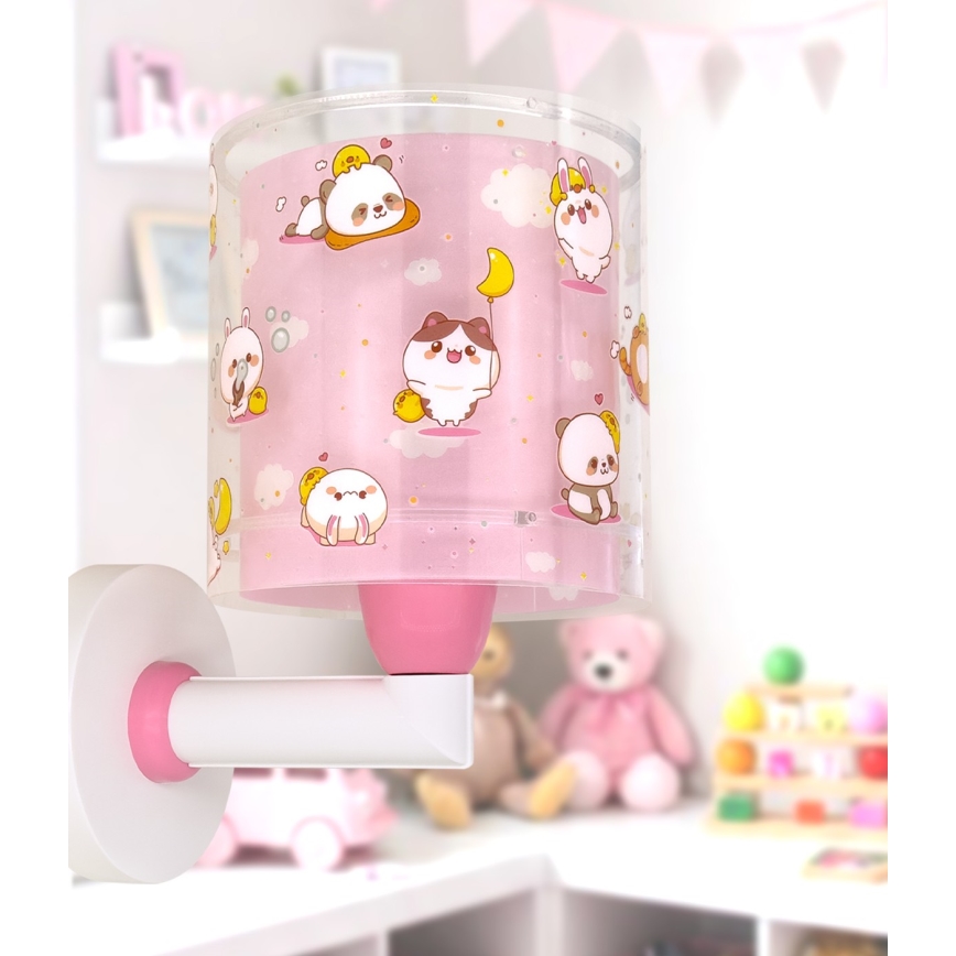 Dalber 41769S - Lampe murale pour enfants KAWAII FRIENDS 1xE27/15W/230V rose