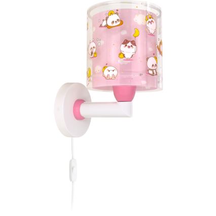 Dalber 41769S - Lampe murale pour enfants KAWAII FRIENDS 1xE27/15W/230V rose