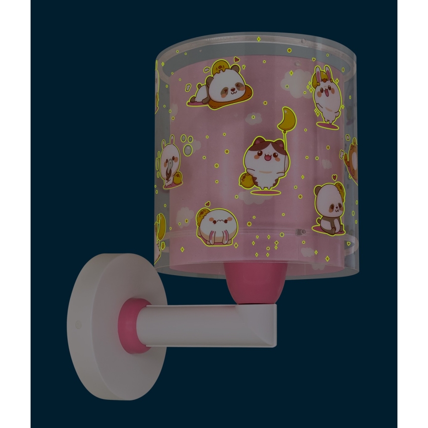 Dalber 41769S - Lampe murale pour enfants KAWAII FRIENDS 1xE27/15W/230V rose