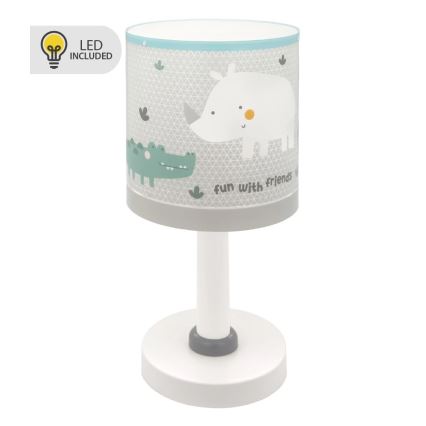 Dalber 60621N - Lampe de chevet LED pour enfants RHINO&CROCO 1xG4/4W/230V grise