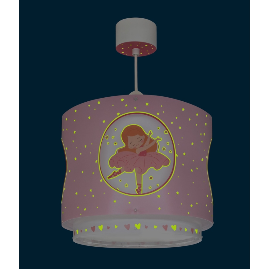 Dalber 60912 - Lustre pour enfant PRINCESS DANCE 1xE27/15W/230V rose