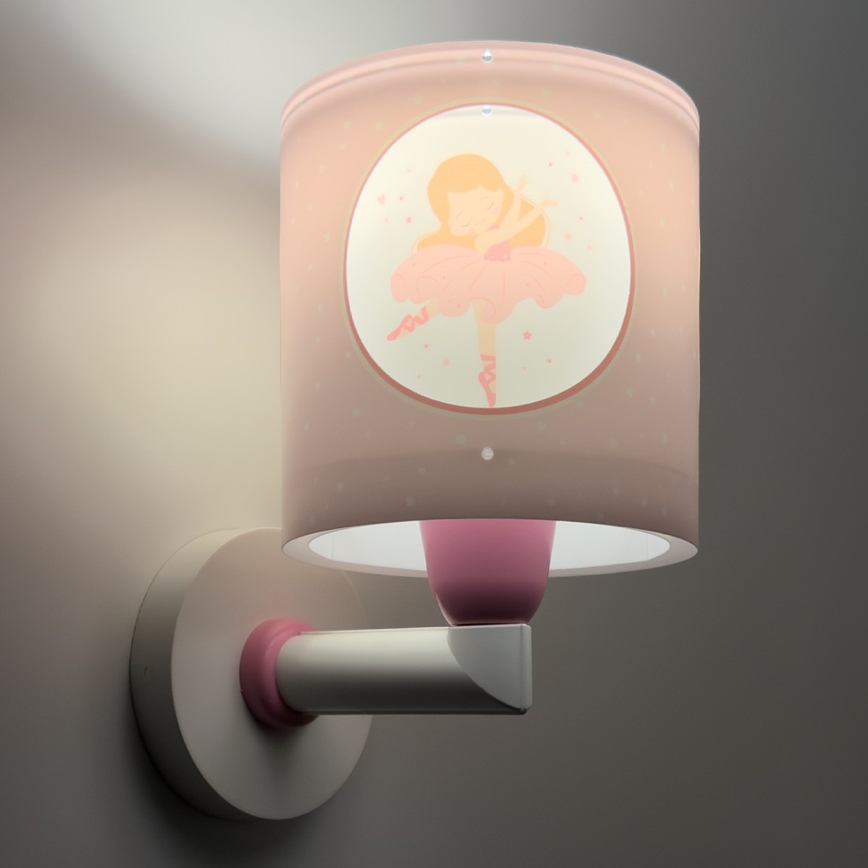 Dalber 60919 - Lampe murale pour enfant PRINCESS DANCE 1xE27/15W/230V, rose