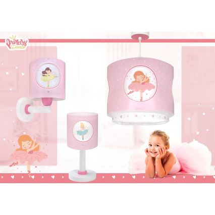 Dalber 60919 - Lampe murale pour enfant PRINCESS DANCE 1xE27/15W/230V, rose