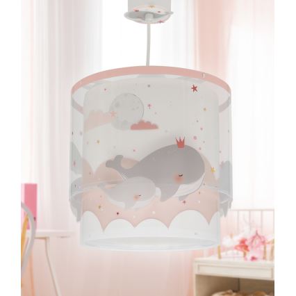 Dalber 61172S - Suspension pour enfant WHALE DREAMS 1xE27/15W/230V rose