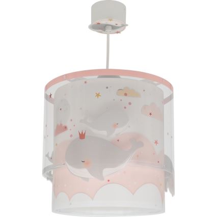 Dalber 61172S - Suspension pour enfant WHALE DREAMS 1xE27/15W/230V rose