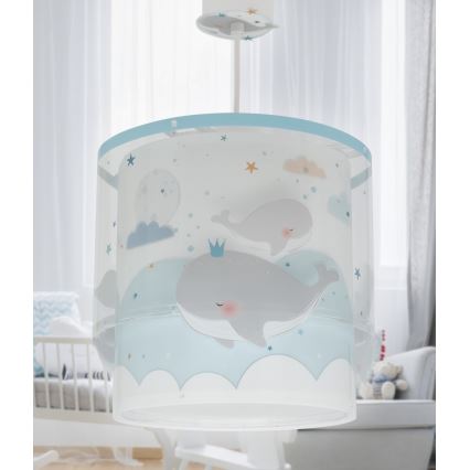 Dalber 61172T - Suspension pour enfant WHALE DREAMS 1xE27/15W/230V bleu