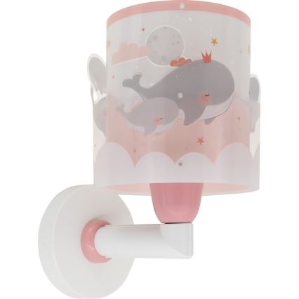 Dalber 61179S - Applique murale enfant WHALE DREAMS 1xE27/15W/230V rose