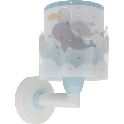 Dalber 61179T - Applique murale enfant WHALE DREAMS 1xE27/15W/230V bleu