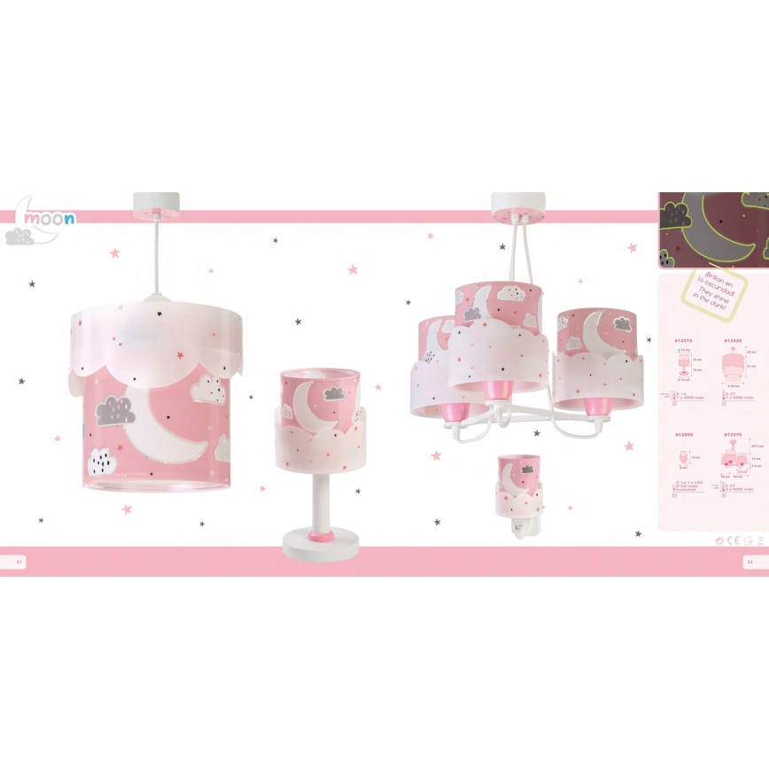 Dalber 61231S - Lampe pour enfant MOON 1xE14/40W/230V