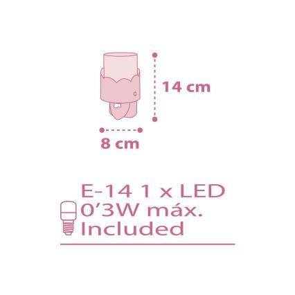 Dalber 61235S - Petite Lampe LED pour prise MOON 1xE14/0,5W/230V