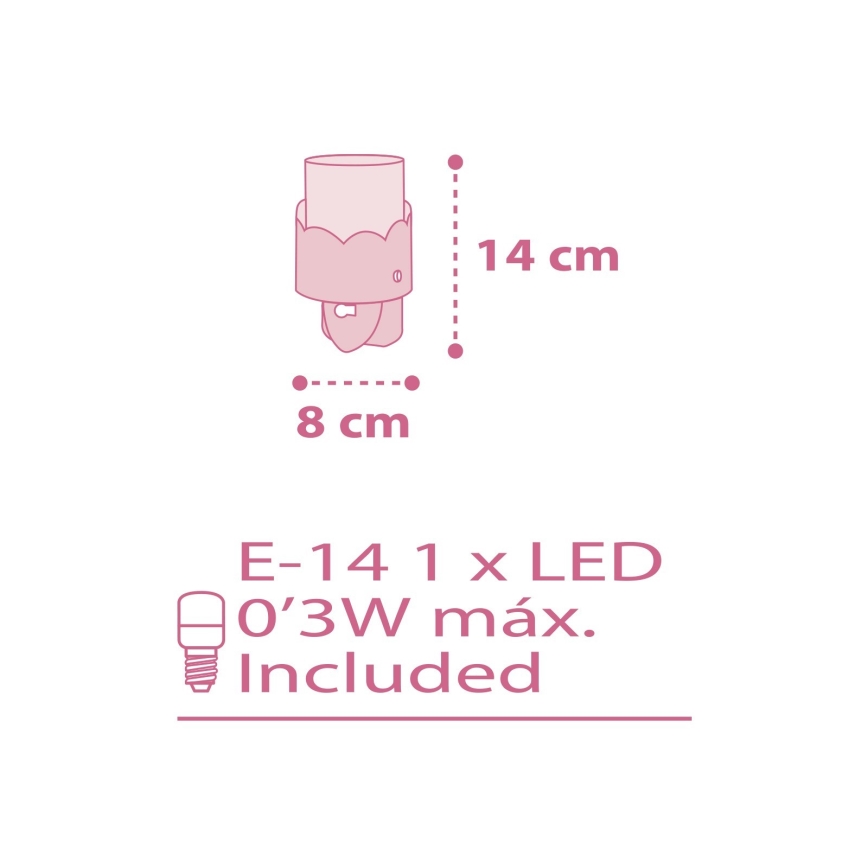 Dalber 61235S - Petite Lampe LED pour prise MOON 1xE14/0,5W/230V