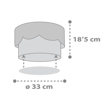 Dalber 61236E - Plafonnier enfant MOON 2xE27/60W/230V gris