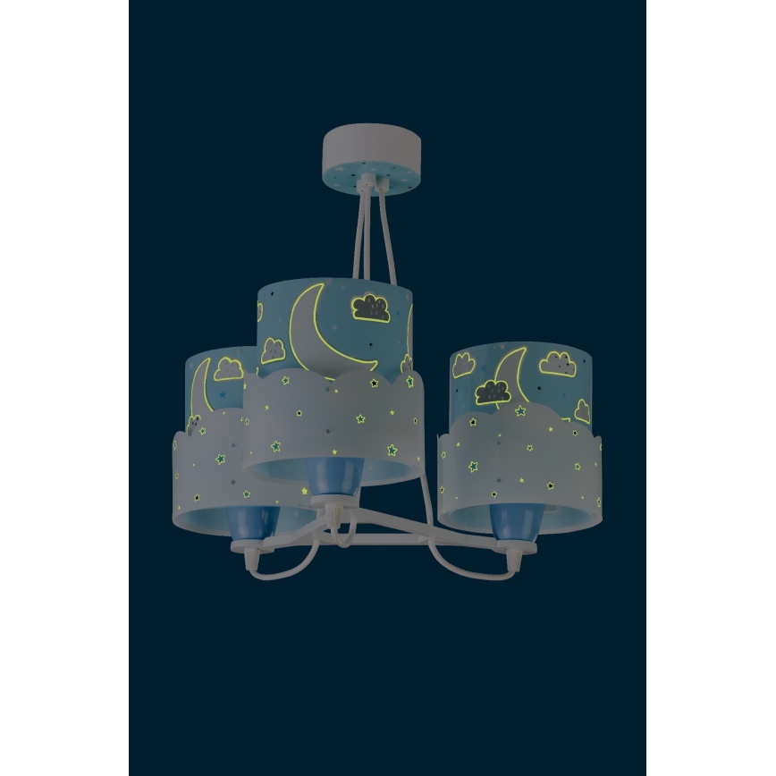 Dalber 61237T - Suspension pour enfant MOON 3xE27/60W/230V