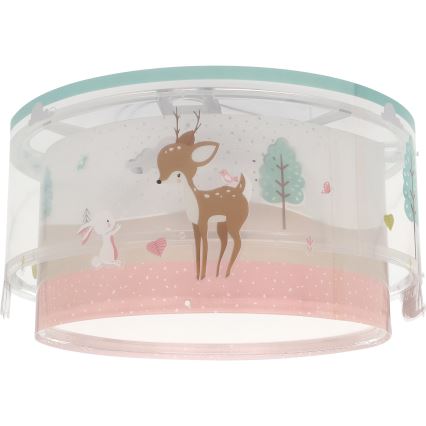 Dalber 61276 - Plafonnier enfant LOVING DEER 2xE27/15W/230V