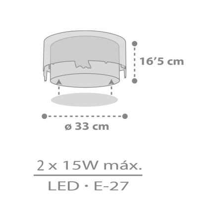 Dalber 61276 - Plafonnier enfant LOVING DEER 2xE27/15W/230V