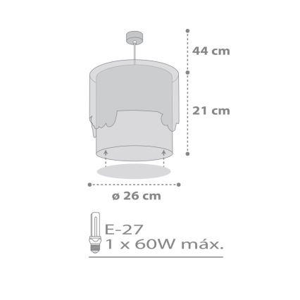 Dalber 61682 - Suspension pour enfant BABY TRAVEL 1xE27/60W/230V