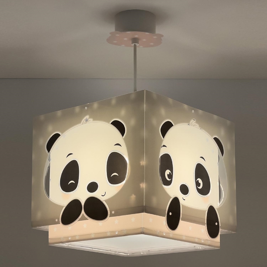 Dalber 63162S - Lustre enfant PANDA 1xE27/60W/230V rose