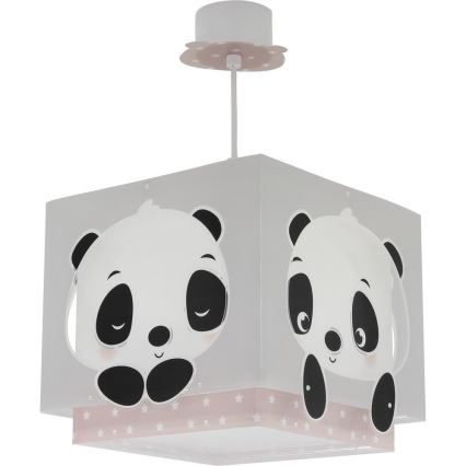 Dalber 63162S - Lustre enfant PANDA 1xE27/60W/230V rose