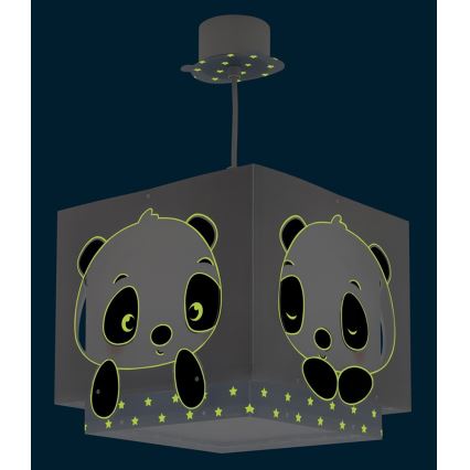 Dalber 63162T - Lustre enfant PANDA 1xE27/60W/230V bleu