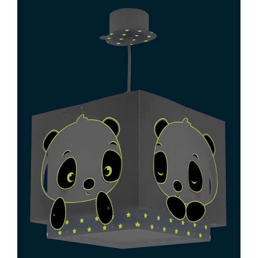 Dalber 63162T - Lustre enfant PANDA 1xE27/60W/230V bleu