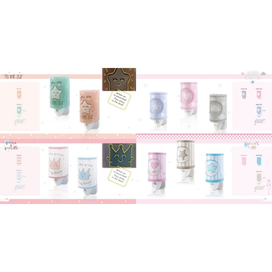 Dalber 63221L - Veilleuse LED à brancher SWEET 1xE14/0,3W/230V