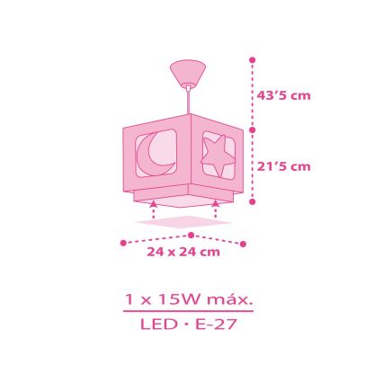 Dalber 63232S - Suspension fil enfant MOON LIGHT 1xE27/60W