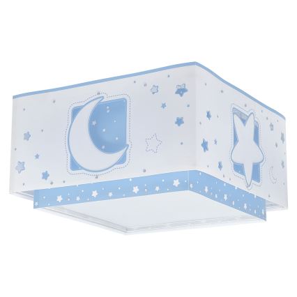 Dalber 63236T - Plafonnier enfant MOONLIGHT 2xE27/60W/230V bleu