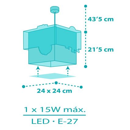 Dalber 63312 - Suspension pour enfant HAPPY JUNGLE 1xE27/15W/230V