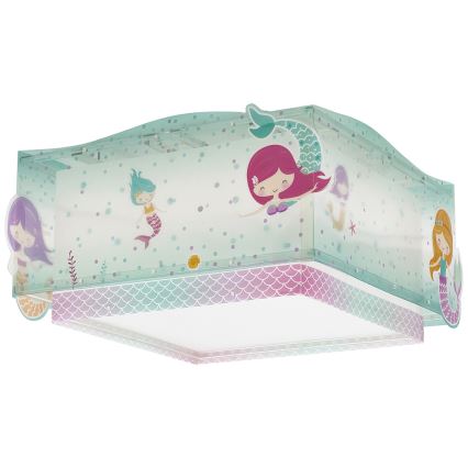 Dalber 63446 - Plafonnier enfant MERMAIDS 2xE27/60W/230V