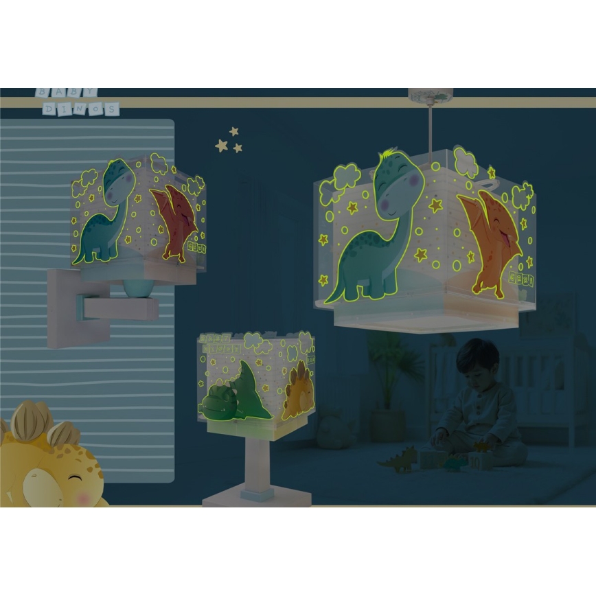 Dalber 63452 - Lustre BABY DINOS pour chambre d'enfant 1xE27/15W/230V multicolore