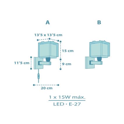 Dalber 63459 - Lampe murale pour enfants BABY DINOS 1xE27/15W/230V multicolore
