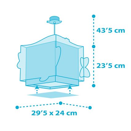 Dalber 63472 - Suspension pour enfant BABY SHARK 1xE27/60W/230V