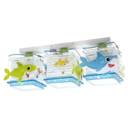 Dalber 63473 - Plafonnier enfant BABY SHARK 3xE27/60W/230V