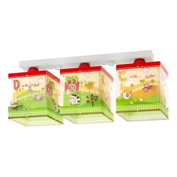 Dalber 64403 - Plafonnier enfant MY LITTLE FARM 3xE27/60W/230V